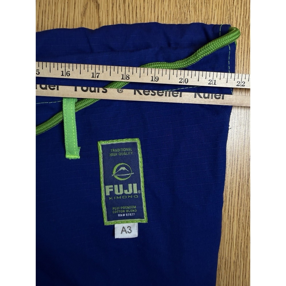 FUJI Suparaito BJJ Gi Pants A3 Blue Ripstop Jiu-Jitsu Unisex 43x29 Drawstring - Picture 9 of 11